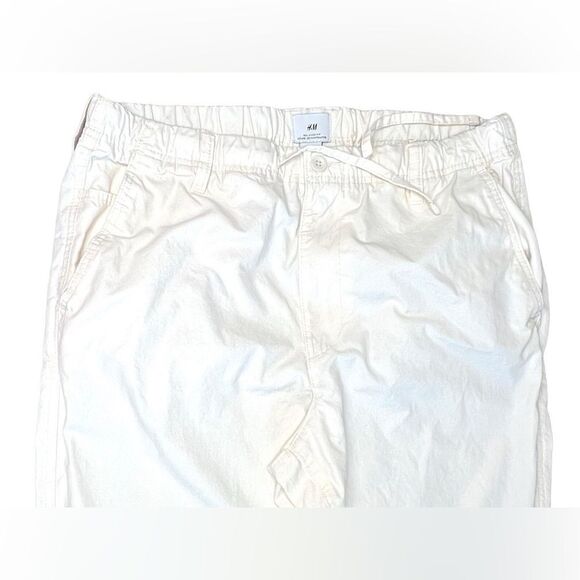 H&M Relaxed Fit Cream Tapered Chino Slacks Pants size Large - Picture 2 of 14